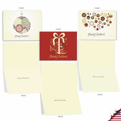 The Best Card Company - 10 Christmas Greeting Cards with Envelopes - Festive, Fun Assorted Holiday Notecards (4 x 5.12 Inch) - Avocado Green Christmas M6646XSG - style: Avocado Green Christmas