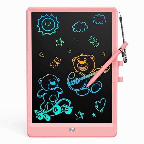 Bravokids Toys for 3 Years Old Girls Boys, LCD Writing Tablet 10 Inch Doodle Board, Electronic Drawing Pads, Educational Birthday Gift for 3 Years Old Kids Toddler (Light Pink) - color: Light Pink, size: 10 inch