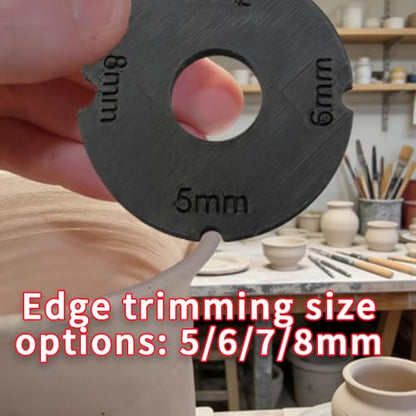 Pottery Foot Rim Shape Tool with Scalable Sponge Stick, Rotundity Rim Modeling Kit, Compatible with Ceramic Trimming and Finishing Tool - color: Black