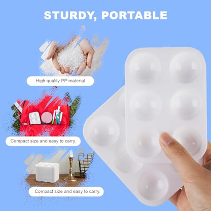 32 PCS Paint Tray Palette, White Plastic Paint Pallets, 6 Well Rectangular Paint Watercolor Palette for Students, Premium Paint Holder Tray for Painting Party, DIY Craft and Art Class