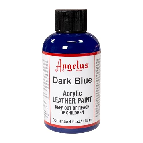 Angelus Acrylic Leather Paint, 4 Fl Oz (Pack of 1), Dark Blue - color: Dark Blue, size: 4 Fl Oz (Pack of 1)