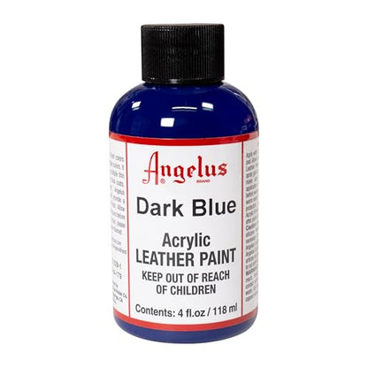 Angelus Acrylic Leather Paint, 4 Fl Oz (Pack of 1), Dark Blue - color: Dark Blue, size: 4 Fl Oz (Pack of 1)