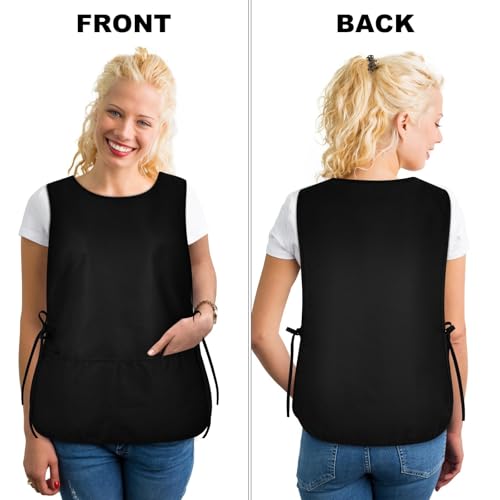 TFTAFAN Cobbler Apron Unisex Waterproof Apron with 2 Deep Pockets Art Smock for Painting Cleaning Artiest Apron work kitchen - color: Black