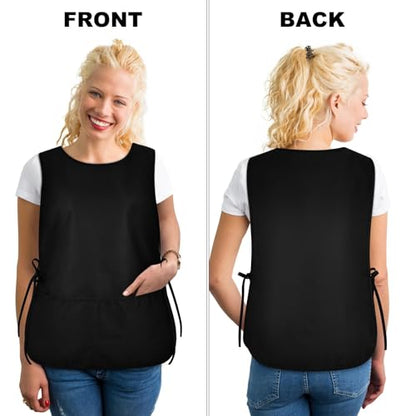TFTAFAN Cobbler Apron Unisex Waterproof Apron with 2 Deep Pockets Art Smock for Painting Cleaning Artiest Apron work kitchen - color: Black