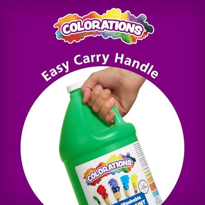 Colorations Paraben-Free Tempera Paint for Kids - 1 Gallon, Vibrant Green. Non-Toxic and Made in the USA, Classroom Must Haves, Bulk Arts and Crafts Supplies - color: Green