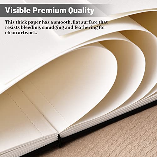 Hardcover Sketch Book 9" x 12", Sketchbook Drawing Pads, 160GSM Thick Smooth Sketching Paper 46 Sheets/92 Pages, Micro-Perforated Pages