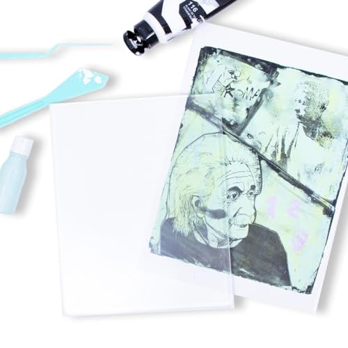 Craftelier - 7,90"x9,85" Gel Printing Plate – Reusable Gel Plate Printing for Artists | Gel Press Placa for Monoprinting and Crafts | Suitable for Water-Based Paints, Acrylics, Inks... - size: Rectangular 7,90"x9,85"
