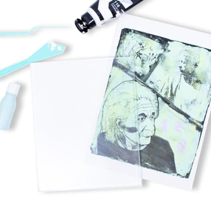 Craftelier - 7,90"x9,85" Gel Printing Plate – Reusable Gel Plate Printing for Artists | Gel Press Placa for Monoprinting and Crafts | Suitable for Water-Based Paints, Acrylics, Inks... - size: Rectangular 7,90"x9,85"