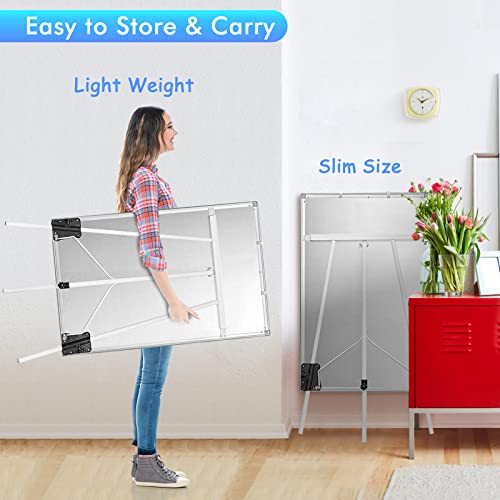 Easel Whiteboard - Magnetic Portable Dry Erase 40 x 28 Tripod Height Adjustable, Flipchart Easel Stand White Board for Office (40x28 White) - style: 40x28 White