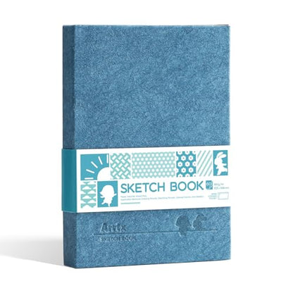 Arrtx Premium A6 Sketchbook 5.8"x4.1" - 60 Sheets/120 Pages, 180gsm Acid-Free Paper Blank Sketch Book, Hardcover Portable Artist Sketch Journal for Drawing, Illustration & Travel - size: A6