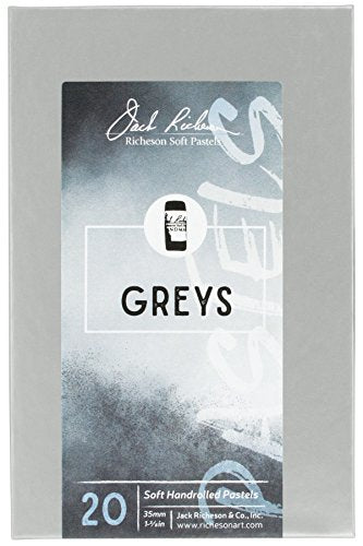 Jack Richeson 422977 Hand Rolled Soft Pastels (20 Piece), Grey