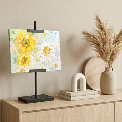 CHOEZON Adjustable Tabletop Easel Stand up to 24", Stable Metal Picture Frame Stand for Display Artwork, Photo, Signs, 9.4" x 5.9" Table Top Easel for Office, Living Room, Bedroom, Black TCJ24BB