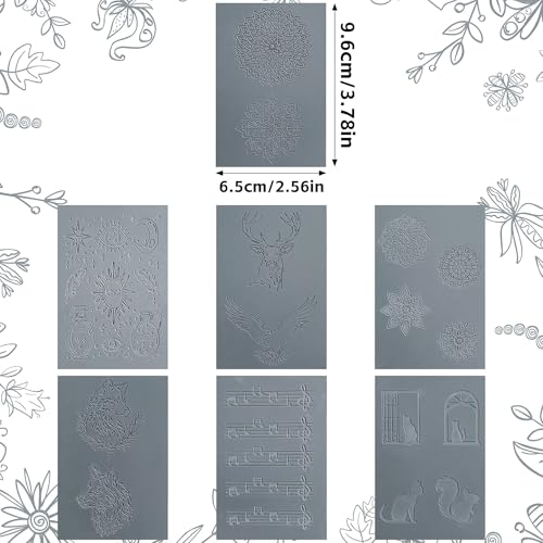 GYYCBXM 7 Pcs Polymer Clay Texture Sheets Mat, Works with Polymer Clay Cutter & Embossing Roller, DIY Tools for Pottery Earrings Jewelry Making Crafts