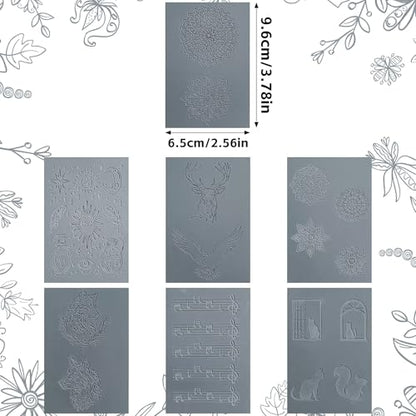 GYYCBXM 7 Pcs Polymer Clay Texture Sheets Mat, Works with Polymer Clay Cutter & Embossing Roller, DIY Tools for Pottery Earrings Jewelry Making Crafts