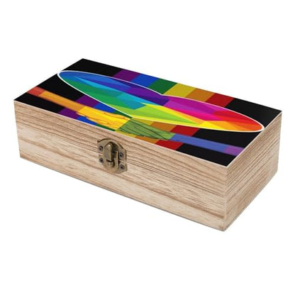LGBT Rainbow Gay Pride Flag Handshake Love Pride Day Jewelry Box Wooden Rustic Multi-Purpose Organizer with Front Clasp for Jewelry, Crafts, Accessories & Small Items - color: style-9