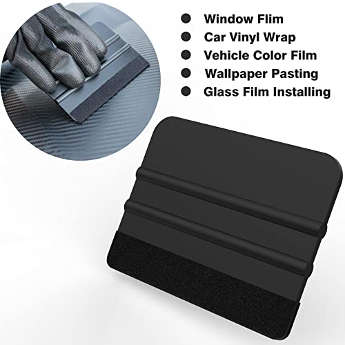 Vinyl Wrap Tool Kit Window Tint Kits for Automotive Vinyl Wrap, Window Film Installation, Include 7PCS Tinting Squeegee, Felt Squeegee, Vinyl Wrap Gloves, Cleaning Cloth and Snap-Off Utility Knife - color: Red