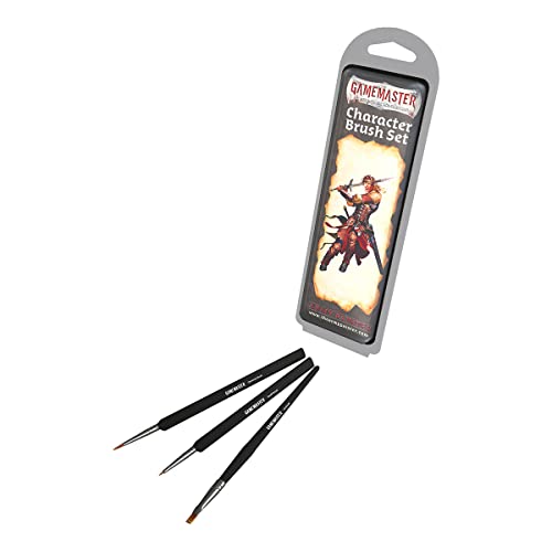 The Army Painter Gamemaster Character Brush Set - Precise Detail Brush Set Include 1 Small Detail Brush, 1 Monstrous Brush, 1 Drybrush Fine Detail Paint Brush, Small Paint Brush for Miniature Painting
