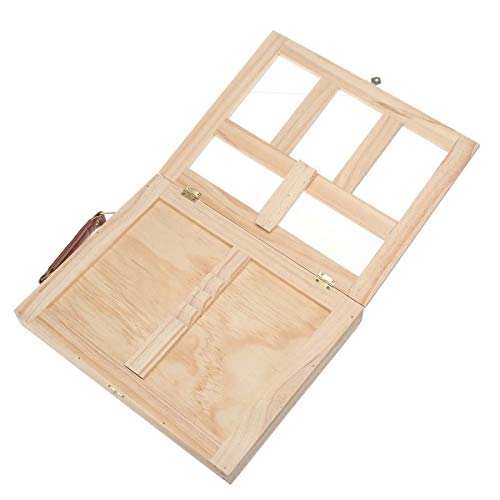 Wooden Easel Portable Tabletop Artist Easel with Storage Box Adjustable Angle Easel for Painting Drawing and Displaying Artwork