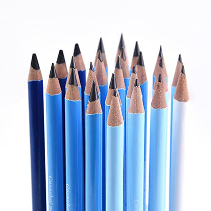 YYMIYU 24 Drawing Pencils Set, Art Sketching Pencils Charcoal Set 14B,12B,11B,10B,9B,8B,7B,6B,5B,4B,3B,2B,B,HB,H,2H,3H,4H,5H,6H,& Soft Neutral Hard Charcoal Pencils - style: 24 Drawing Pencils Set