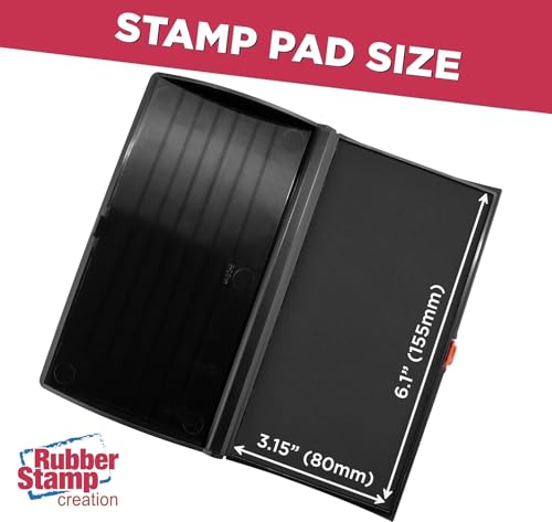 Large Premium Black Ink Stamp Pad - 3" by 6" - Quality Felt Pad - Case with Closing snap - color: Black, size: 3" x 6"