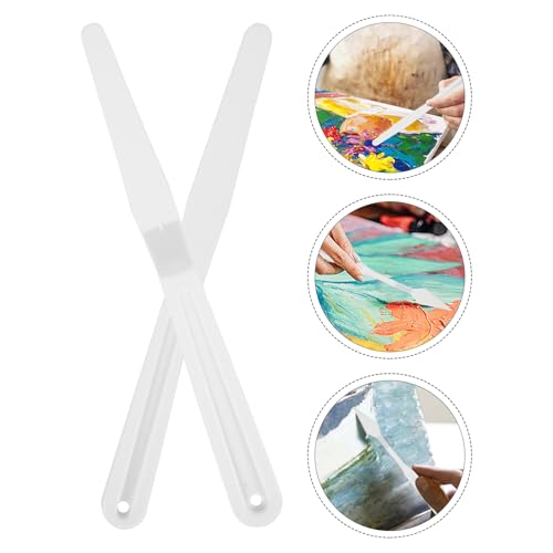 VILLCASE Oil Painting Spatulas Set 5 Pcs Painting Scrapers for Pigment Mixing Stirring and Texture Scraping Ergonomic Handle Art Painting Tools for Canvas Acrylic and Oil Paints