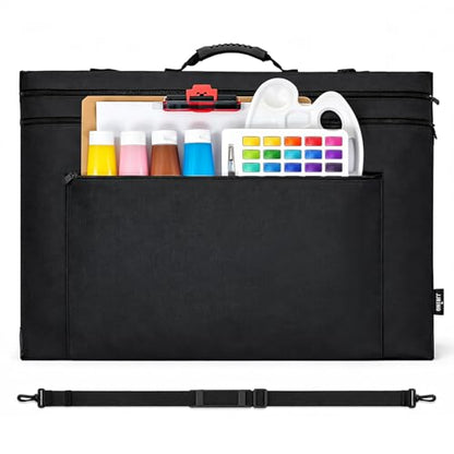 JJRING 24x36 Art Portfolio Tote Bag - Large Carrying Storage Case with Handle & Adjustable Shoulder Strap, Portfolio Folder for Artwork, Posters, Canvas, Drawing Boards - size: 24''*36''