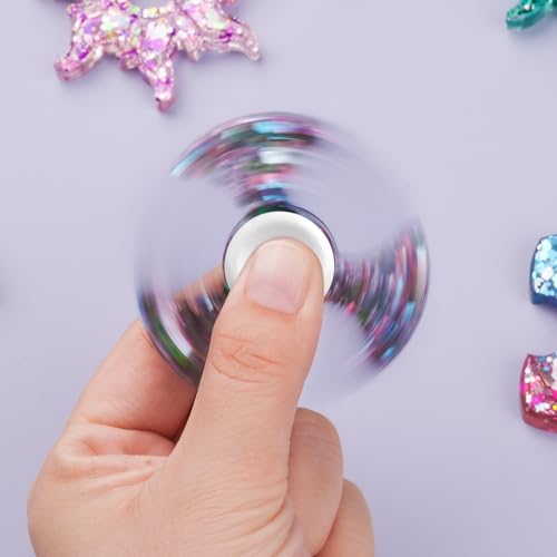 16 Pack Fidget Spinner Bearing and Cap Replacement Set, Chrome Steel Bearing Balls, High Speed 13mmx7mmx4mm Bearings Single Sealed Small Bearings for Fidget Spinner - size: ONLY 16 WHITE Cap Bearings