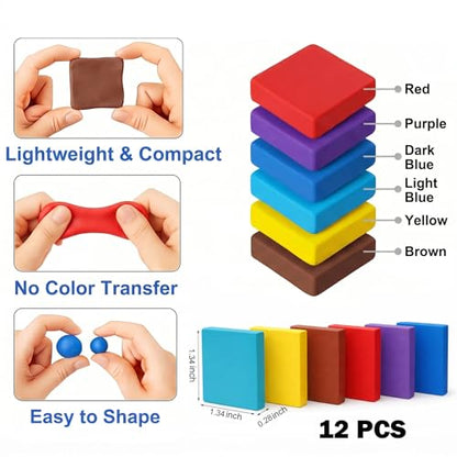 12 pcs Scented Kneaded Erasers Set, Kneadable Art Erasers in Individual Plastic Cases, Soft Moldable Drawing Eraser for Sketching, Charcoal, Graphite, Clean Erasing Stationery (12, Pizza Theme) - color: Pizza Theme