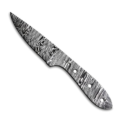 Custom Hand Forged Damascus Steel Blank Blade Knife Making Kit, Leather sheath, Pin, Scale, DIY Hunting, Camping Blade, Damascus Blade Billet Handmade, Knife Making Supply (BK-L) - color: BK-L