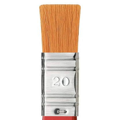da Vinci Watercolor Series 5080 Size 20 - CosmoTop Spin Ultimate Wash Synthetic with Red Handle - 20mm Width - Made in Germany - size: Size 20, style: Wash