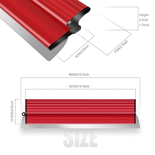 suokoun 16Inch Drywall Skimming Blade, 0.38mm Stainless Steel Blade, Drywall Knife for Drywall/Plaster/Wallboard - size: 16inch