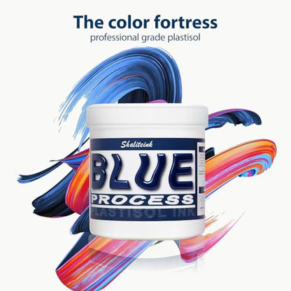 Shaliteink® Screen Printing Plastisol Ink Process Blue - Highly Opaque Screen Printing Ink for Cotton, Polyester and Other Fabrics (16oz.) - color: Process Blue, size: 16 fl oz