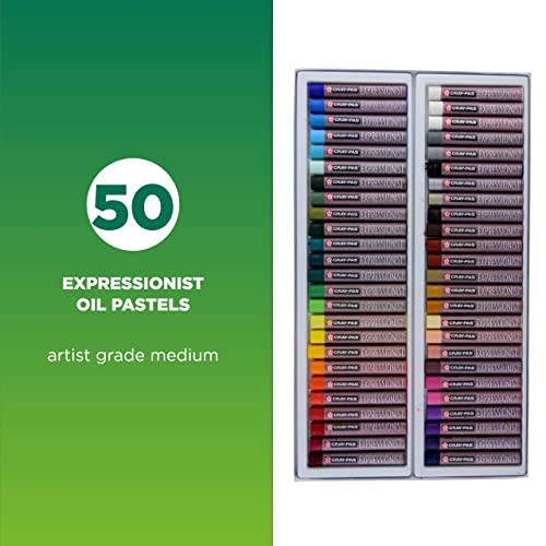 SAKURA Cray-Pas Specialist Oil Pastel Set - Premium Quality Pigments- 50 Colors & Expressionist Oil Pastel Set - Soft Oil Pastels for Artists - 50 Sticks