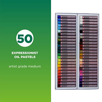 SAKURA Cray-Pas Specialist Oil Pastel Set - Premium Quality Pigments- 50 Colors & Expressionist Oil Pastel Set - Soft Oil Pastels for Artists - 50 Sticks