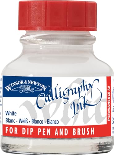 Winsor & Newton 1110702 Calligraphy Ink 30ml Bottle-White - color: White, size: 1 fl oz