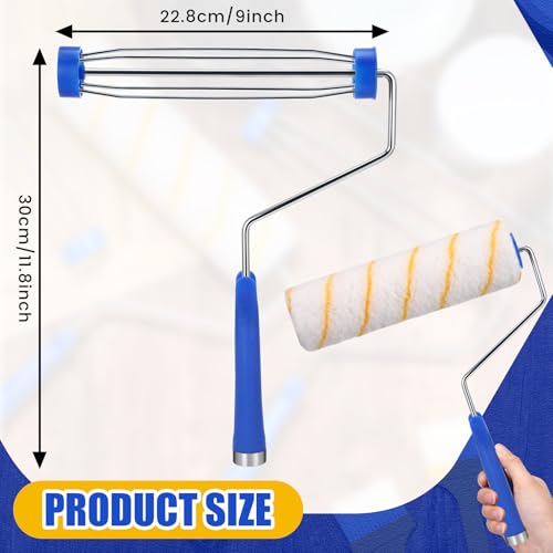 Leumoi 18 Pack 9 Inch Paint Roller Frame 5 Wire Galvanized Roller Handle Brush House Painting Supplies for Wall House Home Repair Tools, Use with 9" Paint Covers (Bule) - color: Bule