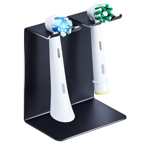 Electric Toothbrush Head Holder, Oukimly Toothbrush Holder Wall Mounted or Desktop, Metal Tooth Brush Holder, Shower Brush Head Holder, Electric Toothbrush Holder for Bathroom (Black, Small) - color: Black, size: Small