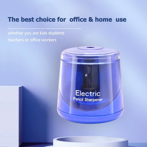 Electric Pencil Sharpener, Battery (Not lncluded) or USB Powered Small Portable for NO.2 Pencils, Automatic for Home and Office Blue