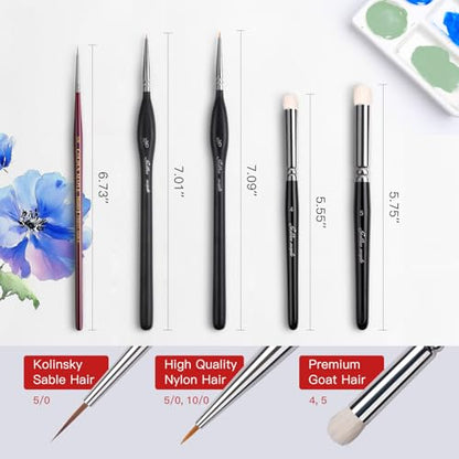 Detailing Brush Set - Golden Maple 13pcs Miniature Paint Brushes and Dry Brush Set for Fine Detail Paint, Acrylic Painting, Watercolor, Oil, Models