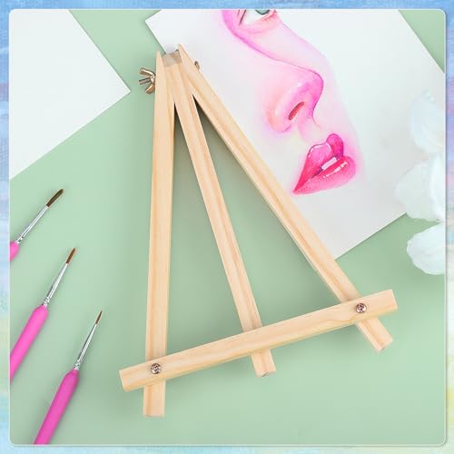 8 Pack 9 Inch Easel for Painting, Wooden Easel Stand for Sign Table Top Small Art Easel for Artists and Students