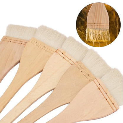 Artist's Choice Hake Paint Brush Set - Pack of 6 Flat Hake Brushes (3 inch), Crafted with Premium Goat Hair Bristles, Ideal for Watercolor, Wash, Ceramic and Pottery Painting - size: 6 Pack (3 inch)