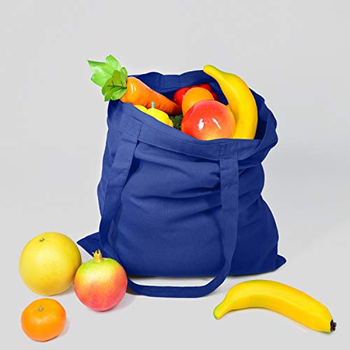 NPBAG 15 Pack 15'' X 16'' Blue Cotton Tote Bags, Lightweight Blank Bulk Cloth bags with 1pc of PTFE Teflon Sheet - color: Blue, size: Medium