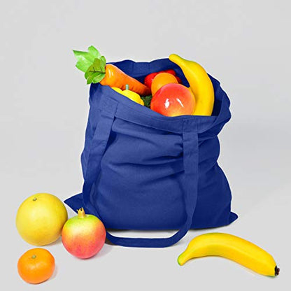 NPBAG 15 Pack 15'' X 16'' Blue Cotton Tote Bags, Lightweight Blank Bulk Cloth bags with 1pc of PTFE Teflon Sheet - color: Blue, size: Medium