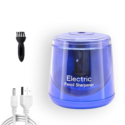 Electric Pencil Sharpener, Battery (Not lncluded) or USB Powered Small Portable for NO.2 Pencils, Automatic for Home and Office Blue