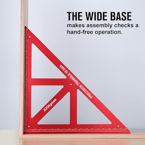 Precision Triangle Square 12inch, Metric & Imperial Scale Framing Square for Precise 90 and 45-Degree Measurement, Aluminum Alloy Architect Ruler for Carpenter - style: 12 inch