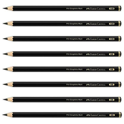 Faber-Castell Art & Graphic Pitt Graphite Matt Pencil, Matt Graphite, 4B, For Art, Craft, Drawing, Sketching, Home, School, University, Colouring - style: 4B