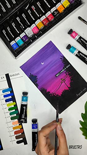 BRUSTRO Artists Gouache Colour | Set of 12 Colours X 12ml Tubes | Highly pigmented, Opaque Colors, Intermixable, Canvas Paint, Perfect For Students, Adults, Beginners, Professionals and Artists