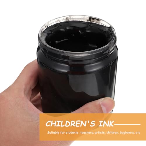Ciieeo 300ml Water Based Printing Ink Bottle for Art Handicrafts with Black Color Paste Pigment, Portable and Lightweight Design, for Painting and DIY Projects