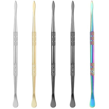 Wanmu 5Pcs Wax Carving Tools, Stainless Steel Sculpture Tools, Sculpting Tool Spoon, Wax Carving Tool Set for Modeling, Double-Headed 4.7" Length