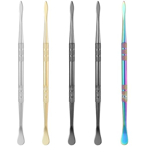 Wanmu 5Pcs Wax Carving Tools, Stainless Steel Sculpture Tools, Sculpting Tool Spoon, Wax Carving Tool Set for Modeling, Double-Headed 4.7" Length